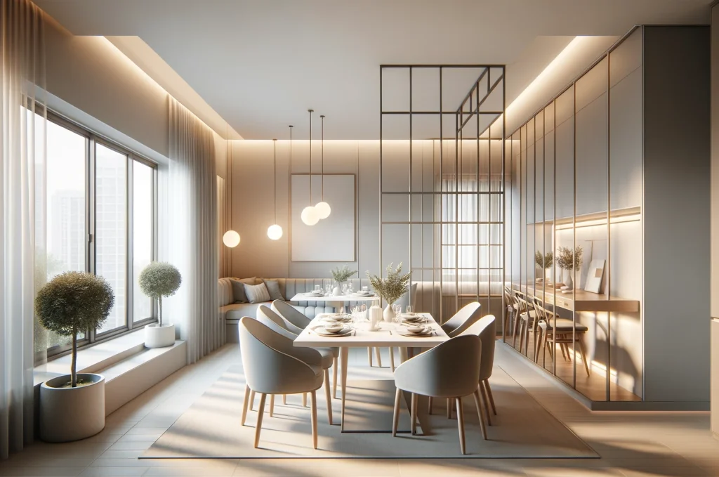 Interior visualization of a dining room