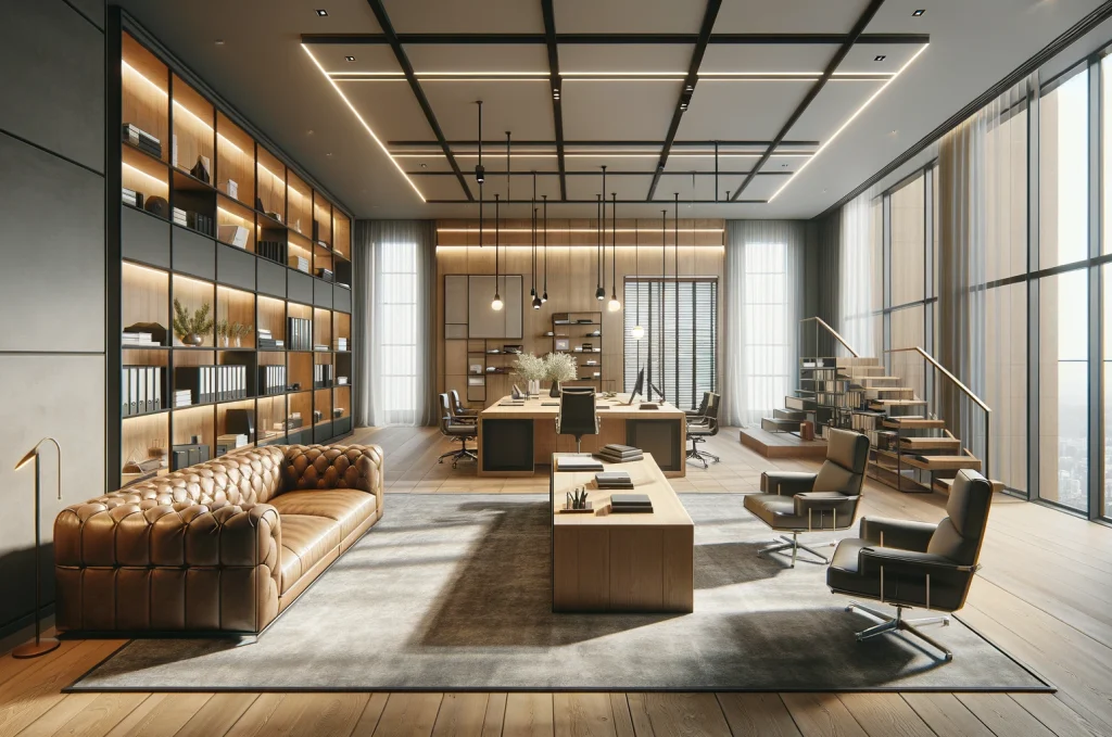 Interior visualization of a luxury office