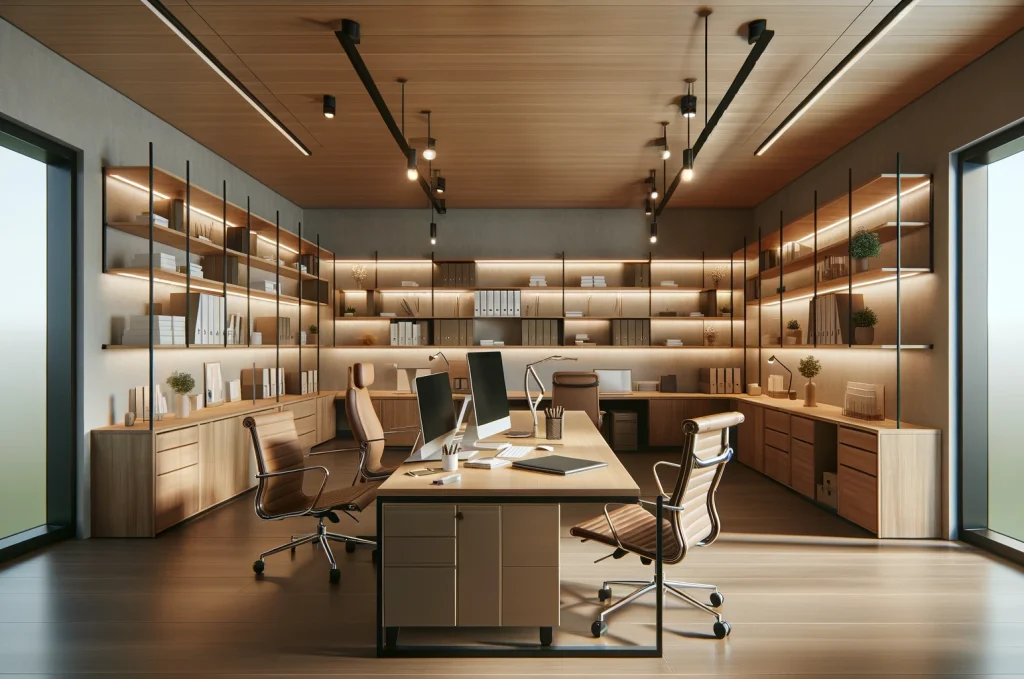 Interior visualization of a modern office